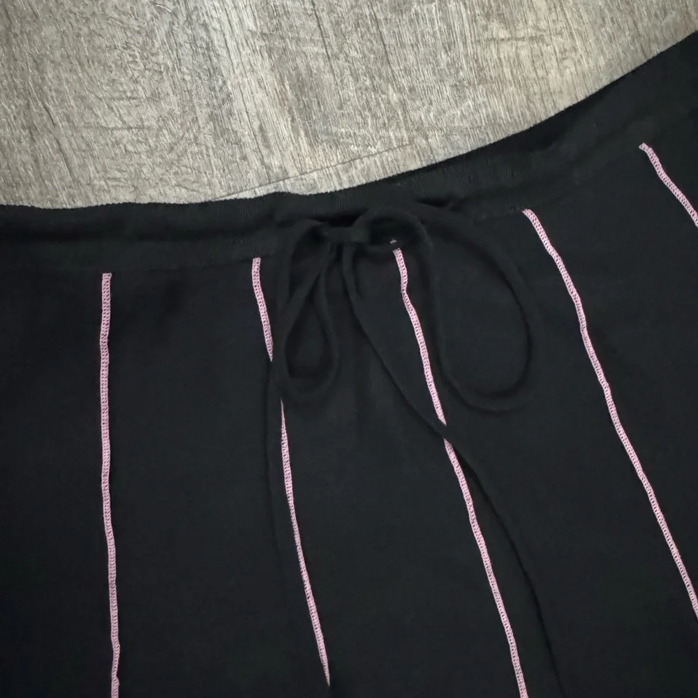 WDNY Silk Black Handkerchief Skirt Fairy Goth Boho Sz L